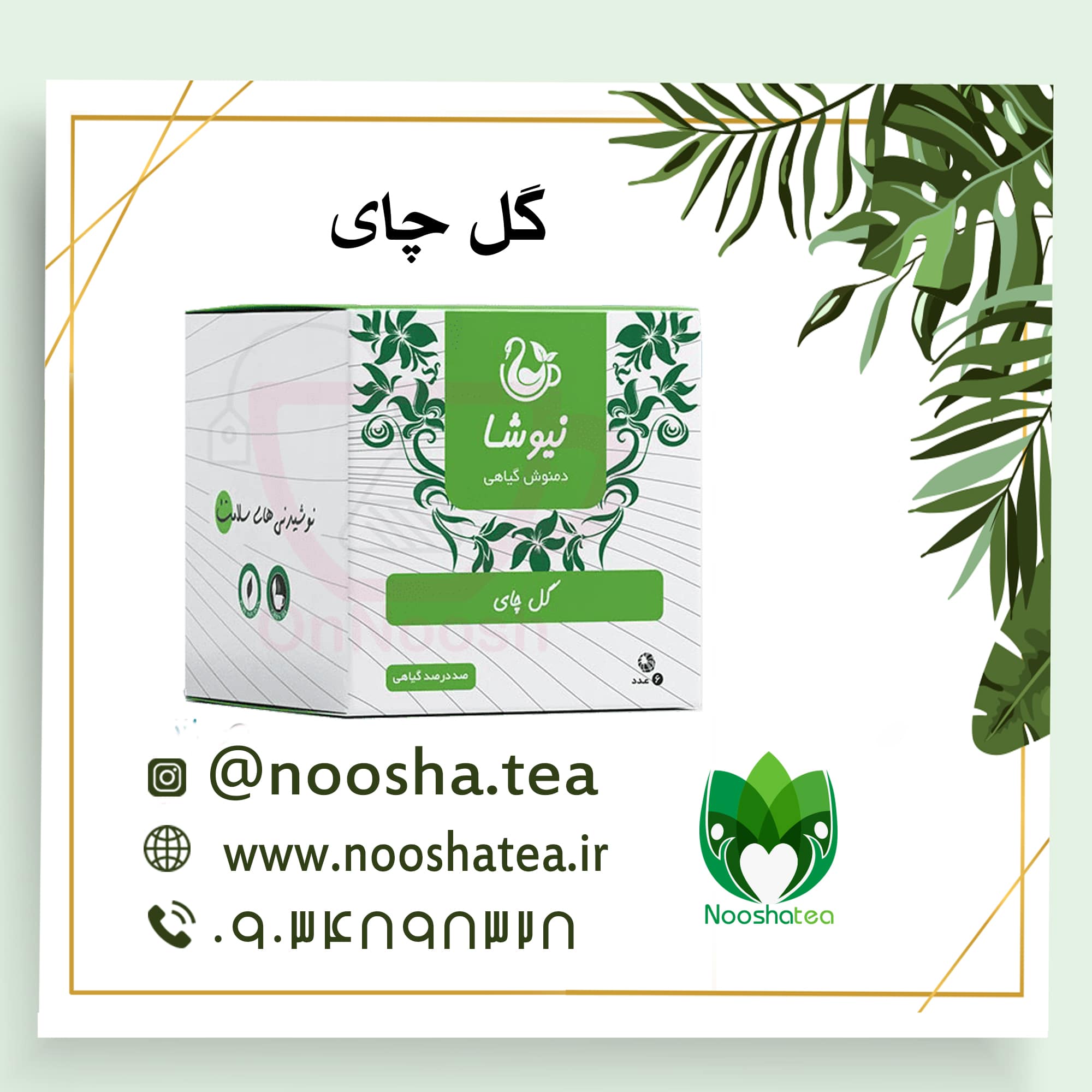 دمنوش گل چای نیوشا |(چای سفید، چای سبز، گل ختمی)